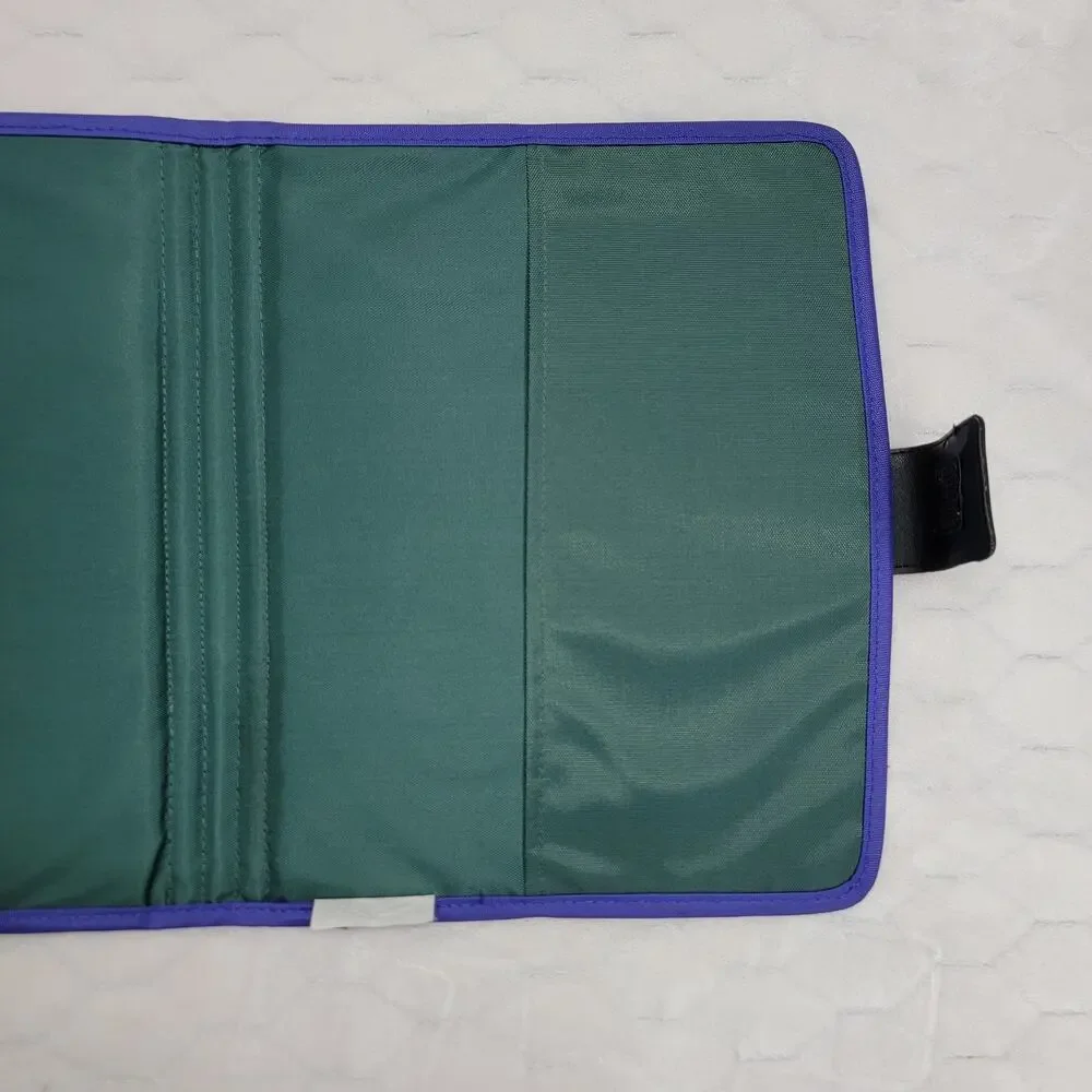 Vintage 1996 Nike Mead Tri-Fold Organizer Binder Cover Green Purple Black 90s